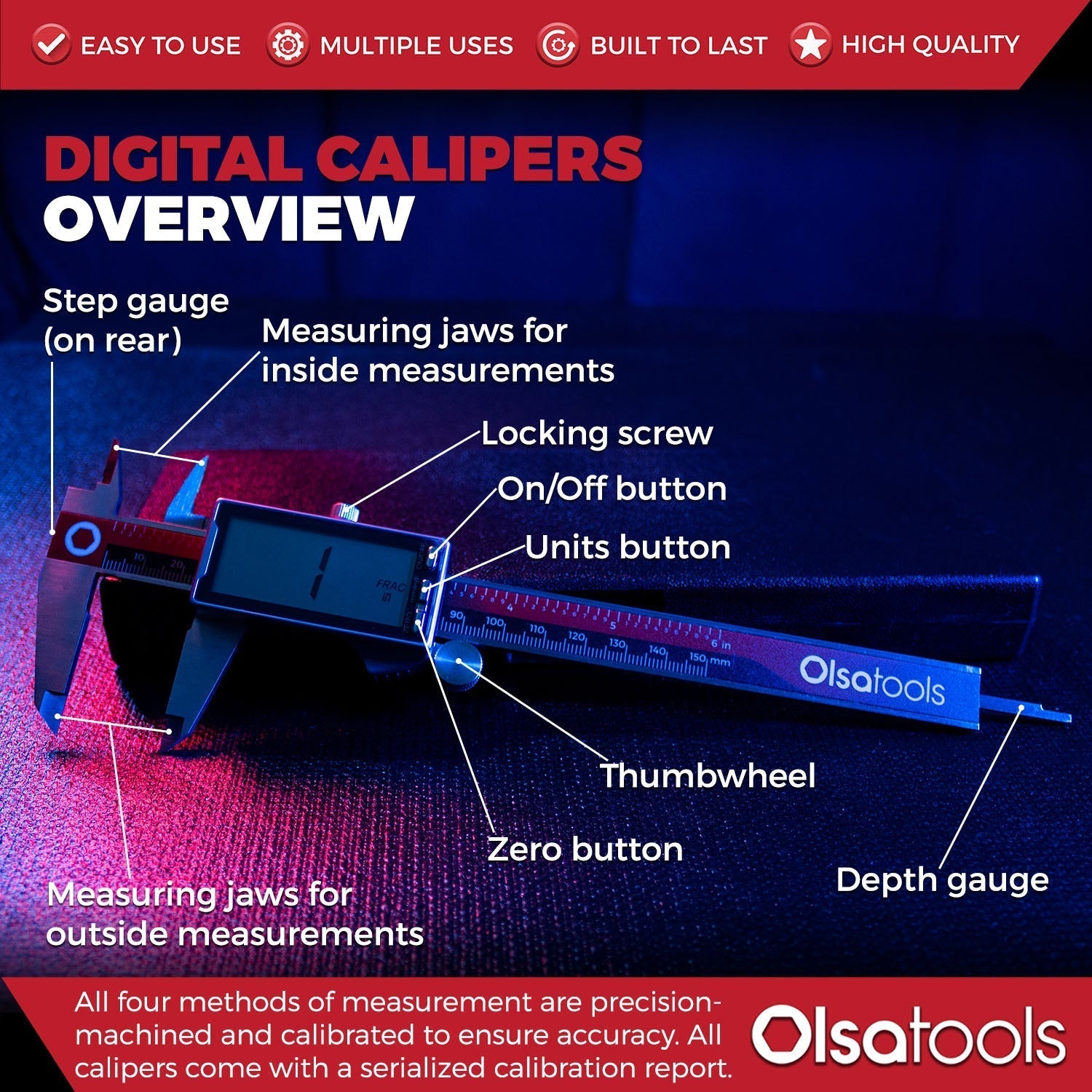 6 Inch Digital Calipers for Accurate Measurements and Precision Tools