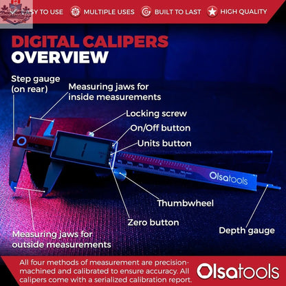 6 Inch Digital Calipers for Accurate Measurements and Precision Tools - Shopthatapp.ca