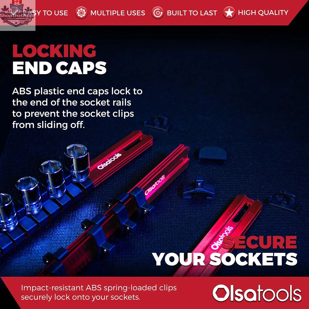 Aluminum Socket Organizer Rails with Locking End Caps - Shopthatapp.ca