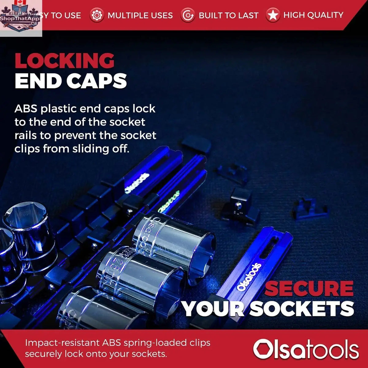 Aluminum Socket Organizer Rails with Locking End Caps - Shopthatapp.ca