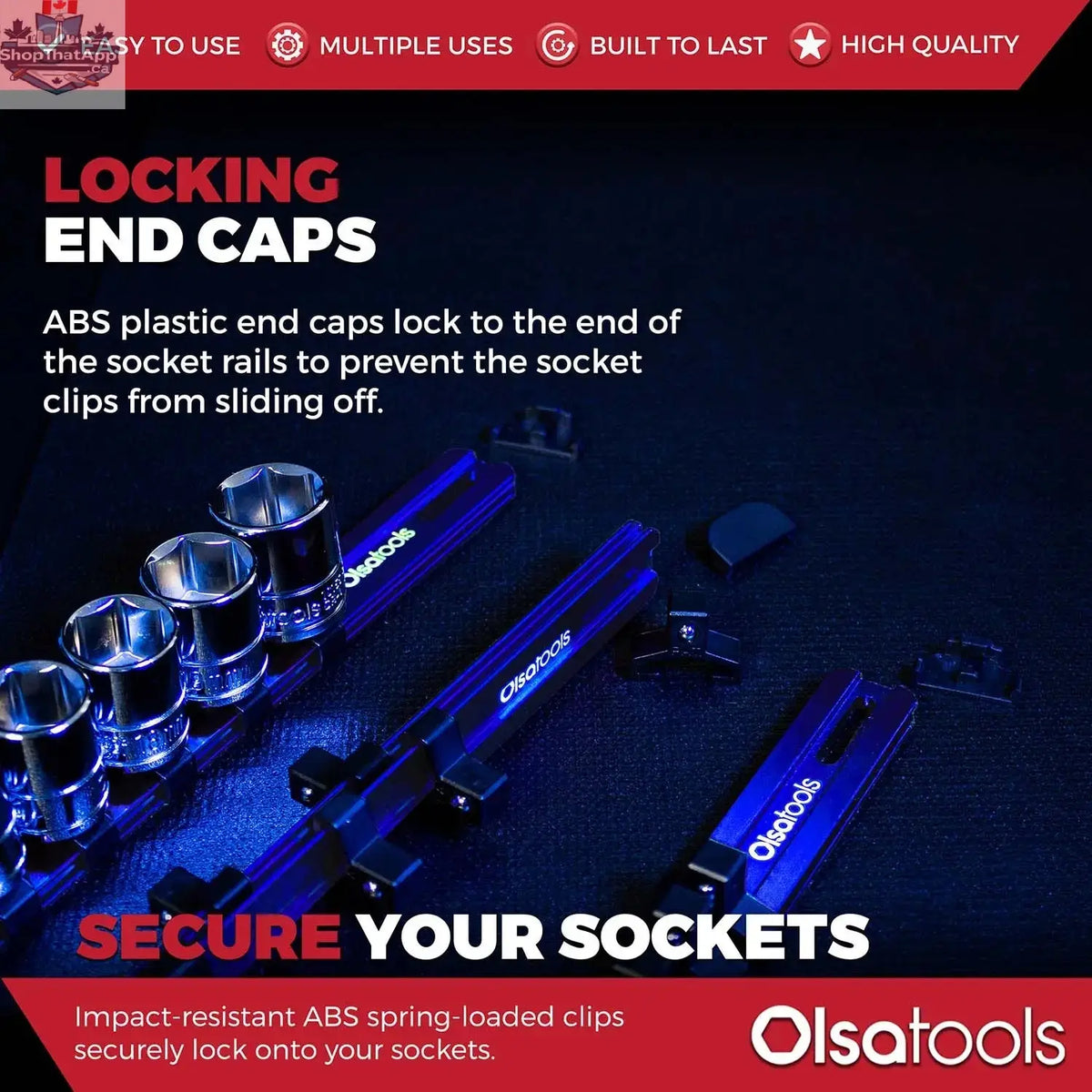 Aluminum Socket Organizer Rails with Locking End Caps - Shopthatapp.ca
