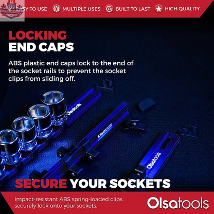 Aluminum Socket Organizer Rails with Locking End Caps - Shopthatapp.ca