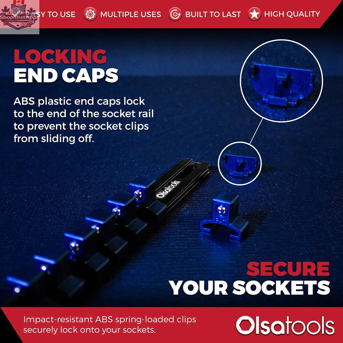 Aluminum Socket Organizer Rails with Locking End Caps - Shopthatapp.ca