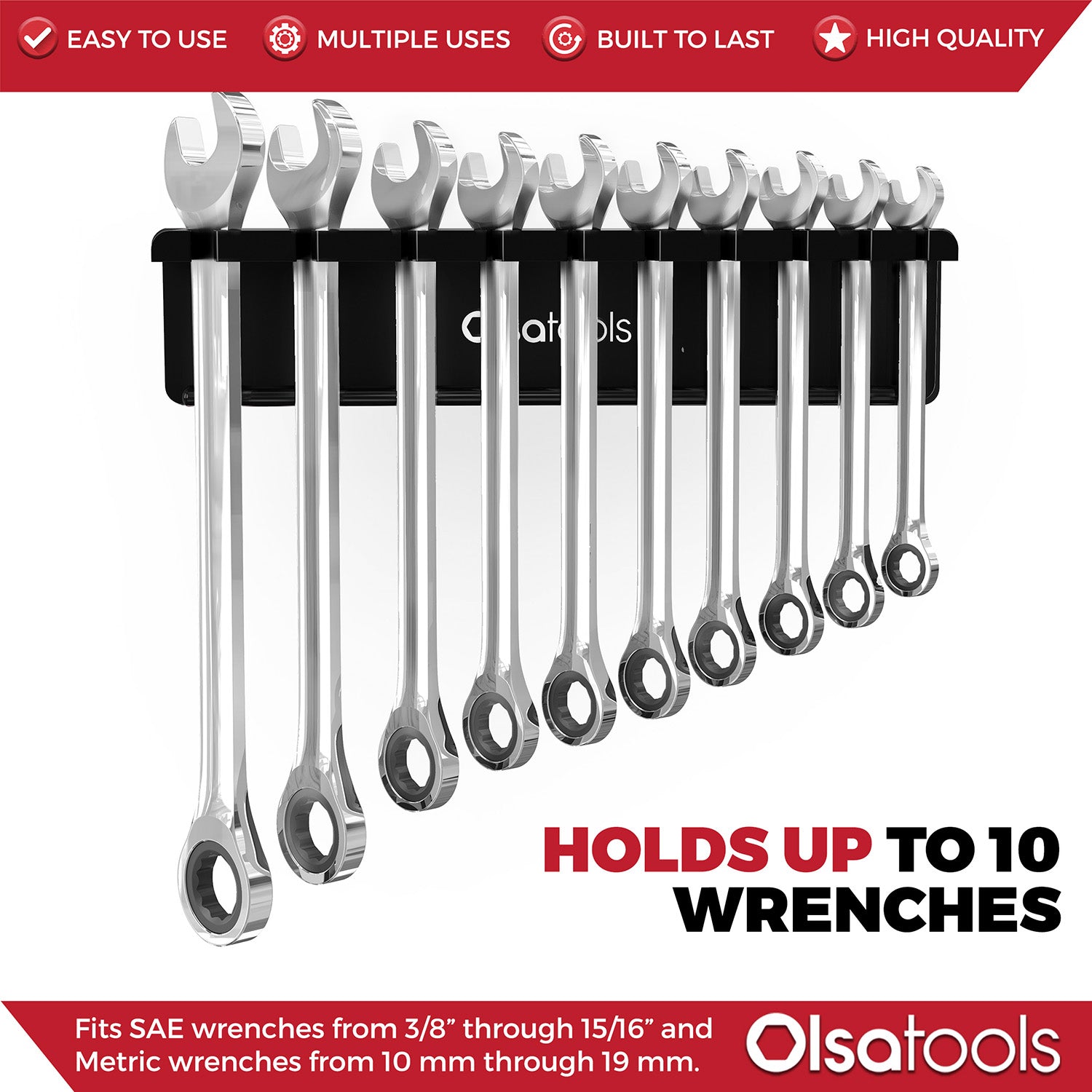 Magnetic Tool Organizer - Durable Magnetic Wrench Holder for Efficient Workspace Management