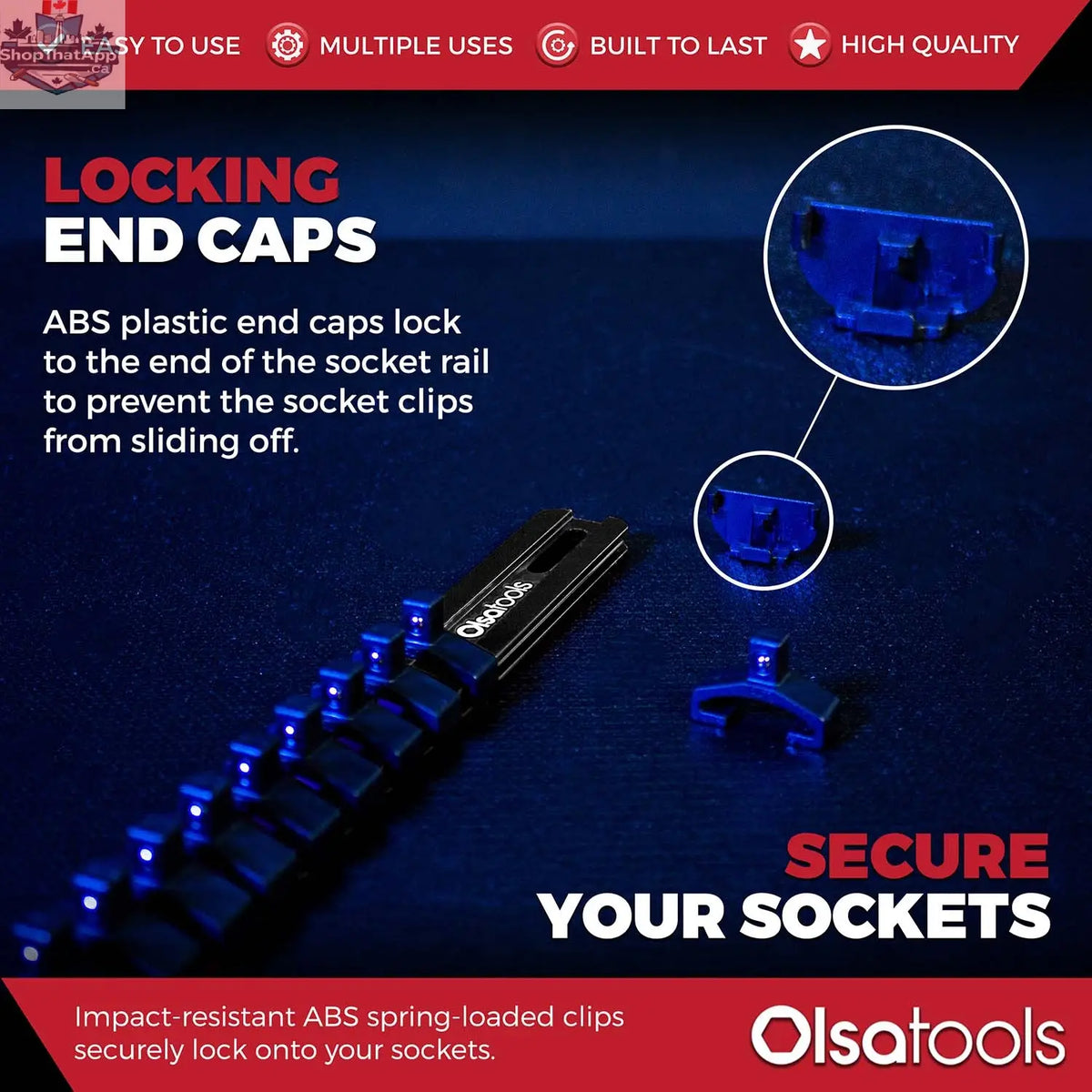 Aluminum Socket Organizer Rails with Locking End Caps - Shopthatapp.ca