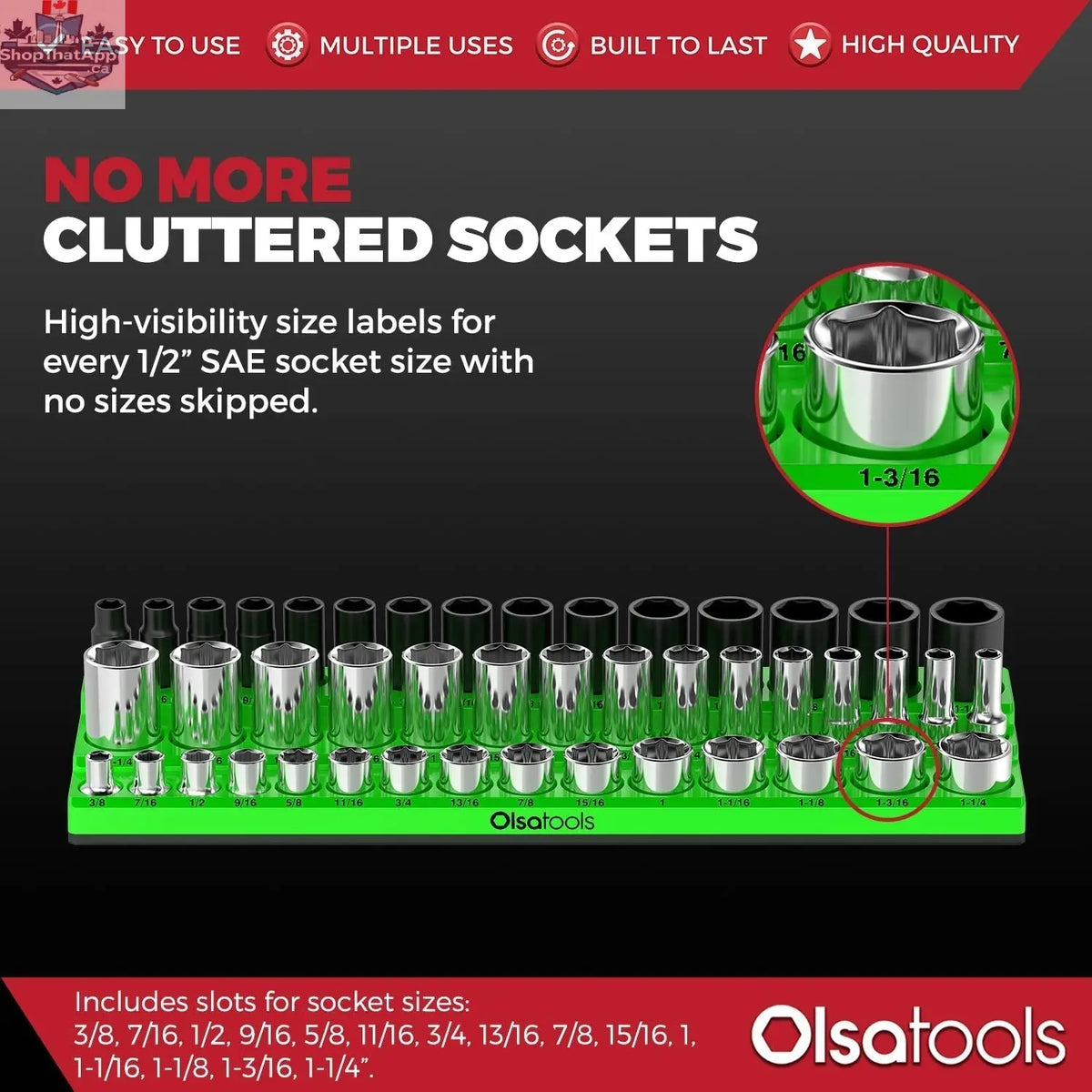 3-Row Magnetic Socket Holder - Shopthatapp.ca