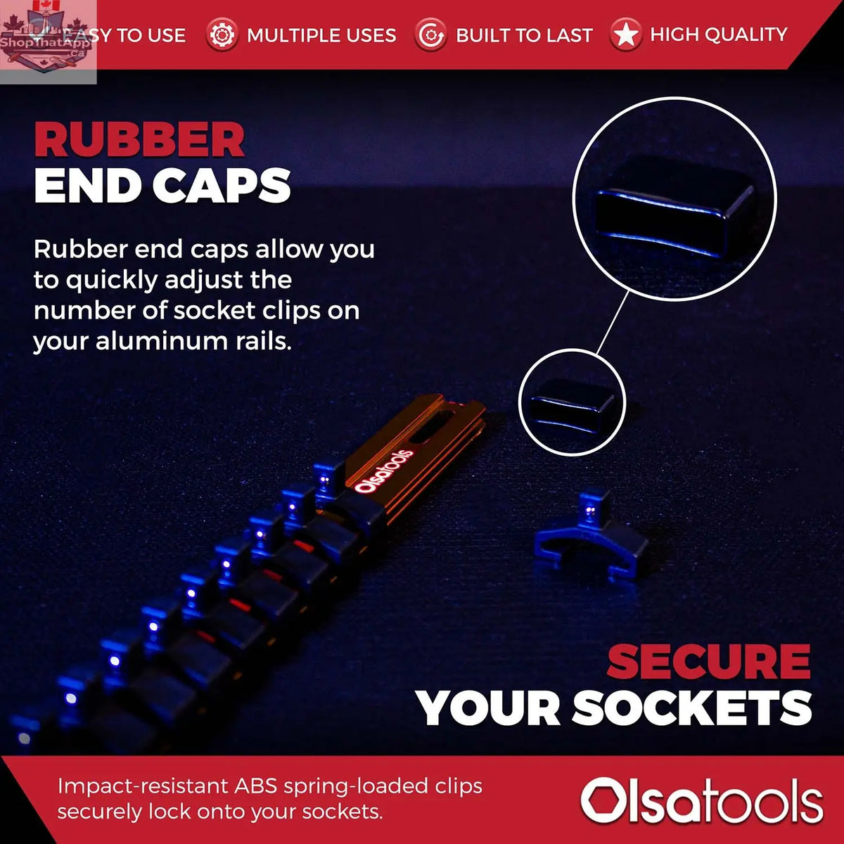 Aluminum Socket Organizer Rails With Rubber End Caps for 10 mm Socket Set - Shopthatapp.ca