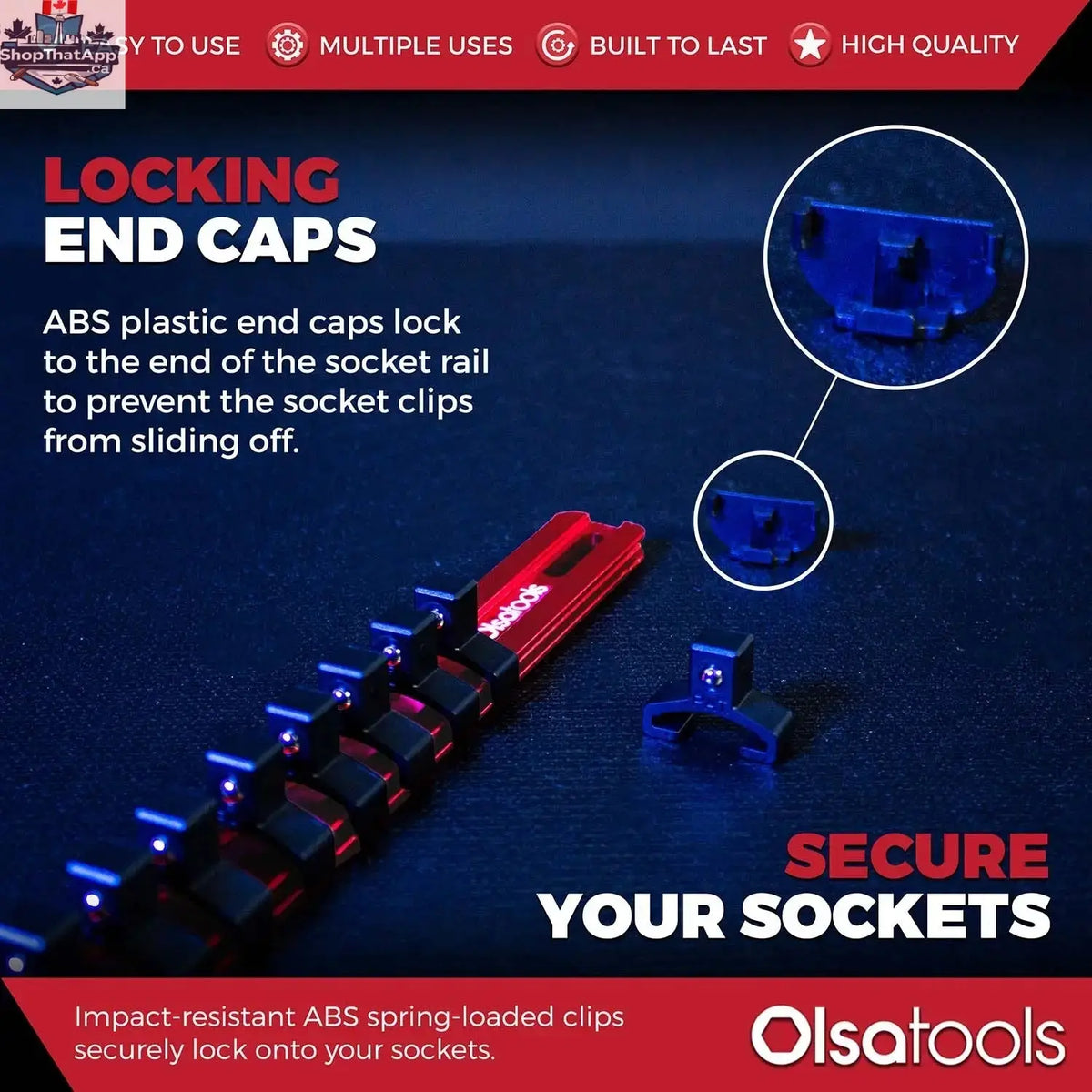 Aluminum Socket Organizer Rails with Locking End Caps - Shopthatapp.ca