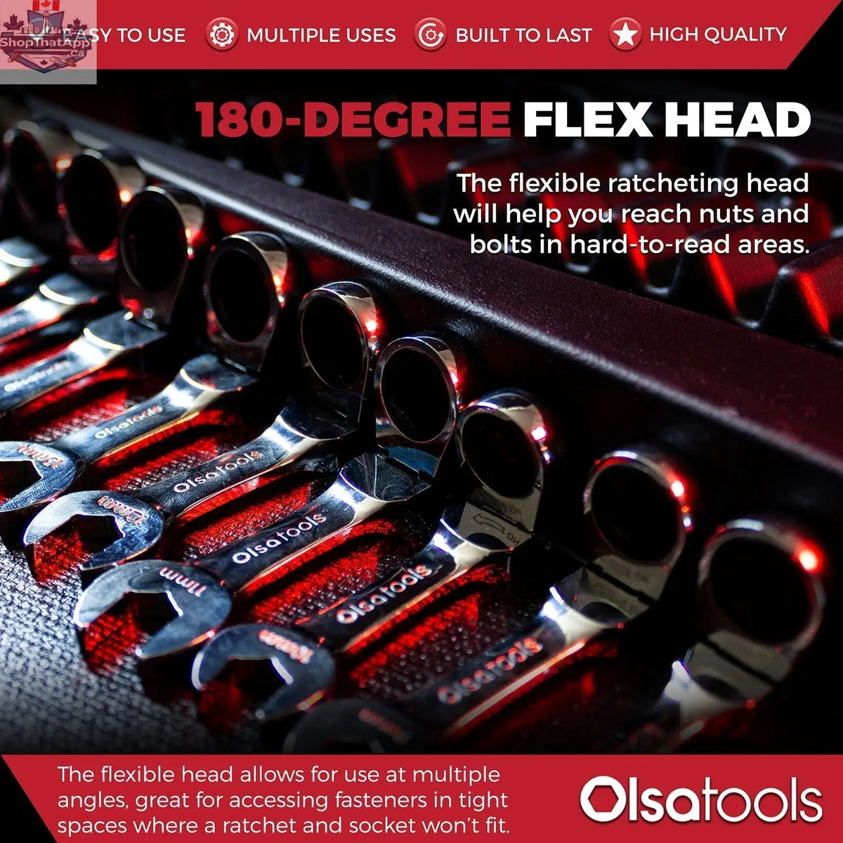 120 Tooth Ratcheting Wrench Set - Stubby Design for Maximum Torque and Accessibility - Shopthatapp.ca
