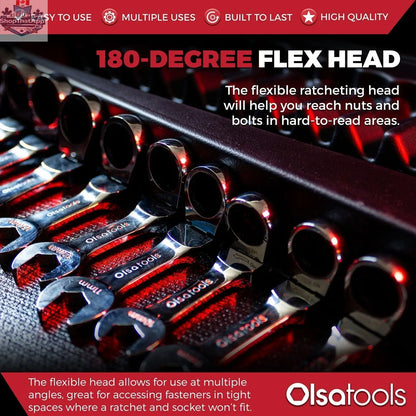 120 Tooth Ratcheting Wrench Set - Stubby Design for Maximum Torque and Accessibility - Shopthatapp.ca