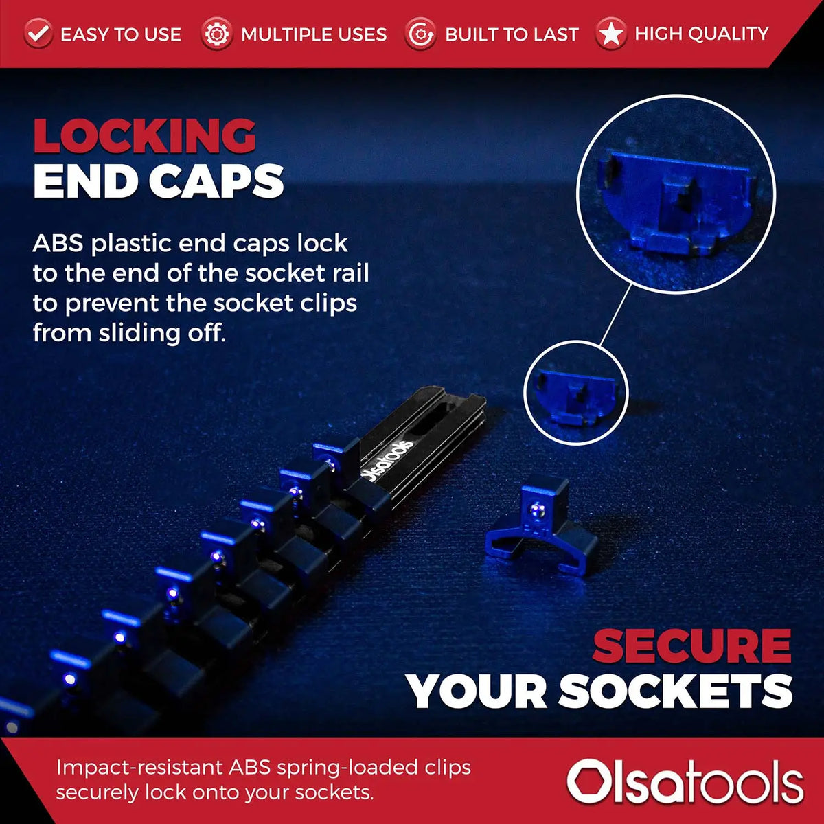Aluminum Socket Organizer Rails with Locking End Caps - Shopthatapp.ca
