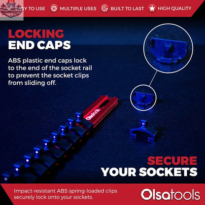 Aluminum Socket Organizer Rails with Locking End Caps - Shopthatapp.ca