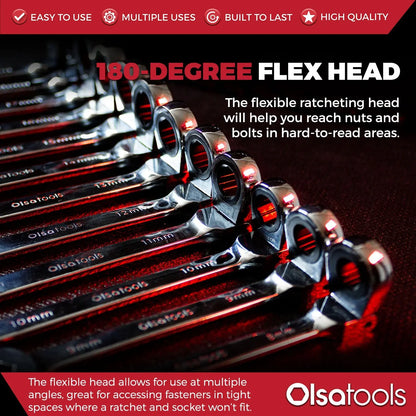 Ratcheting Wrench Set with Magnetic Wrench Organizer - Shopthatapp.ca