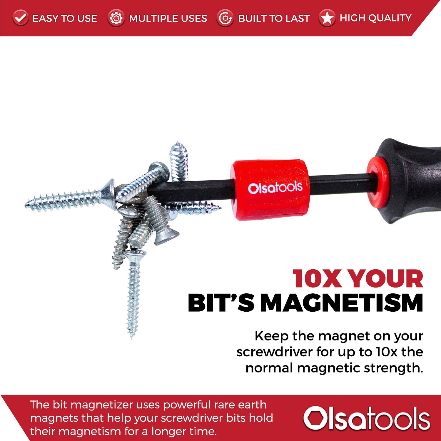 Bit Magnetizer and Demagnetizer Tool with Ring and Screwdriver Bit Holder for Enhanced Performance - Shopthatapp.ca