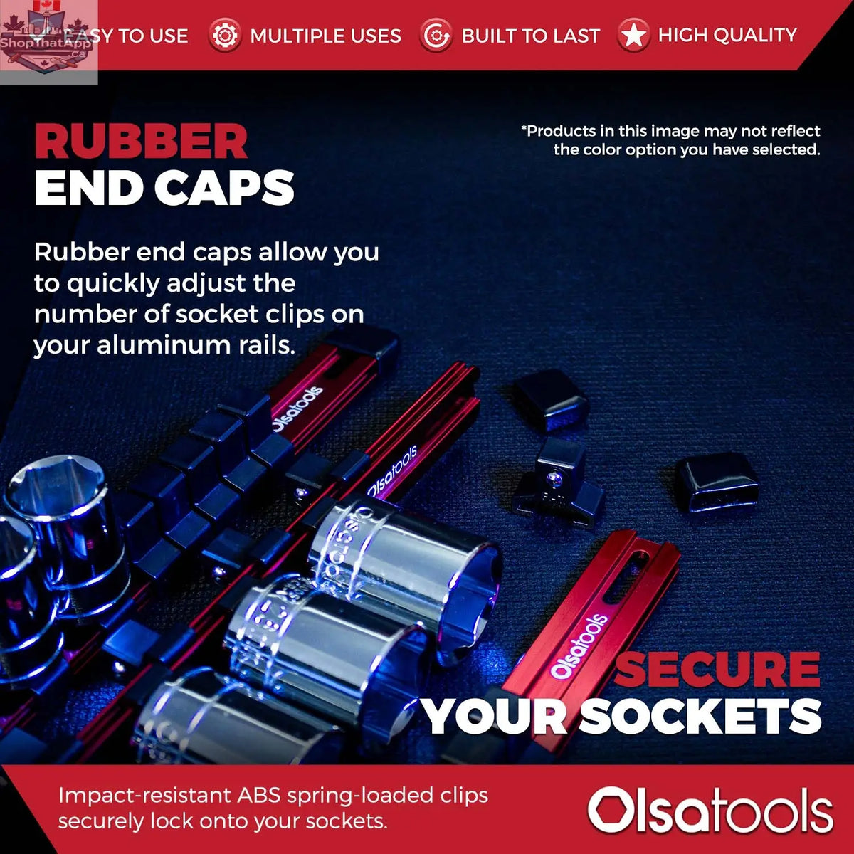 Aluminum Socket Organizer Rails With Rubber End Caps for 10 mm Socket Set - Shopthatapp.ca