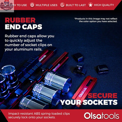 Aluminum Socket Organizer Rails With Rubber End Caps for 10 mm Socket Set - Shopthatapp.ca