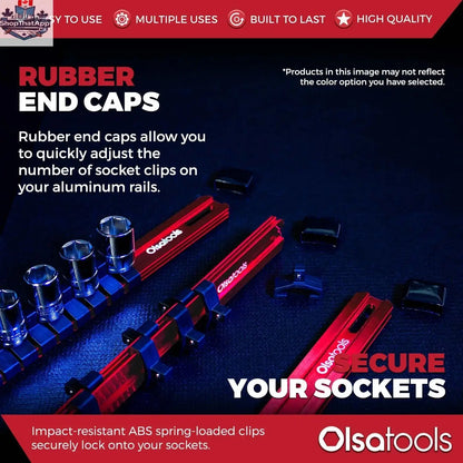 Aluminum Socket Organizer Rails With Rubber End Caps for 10 mm Socket Set - Shopthatapp.ca