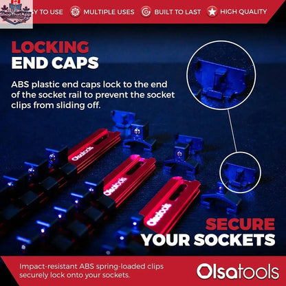Aluminum Socket Organizer Rails with Locking End Caps - Shopthatapp.ca