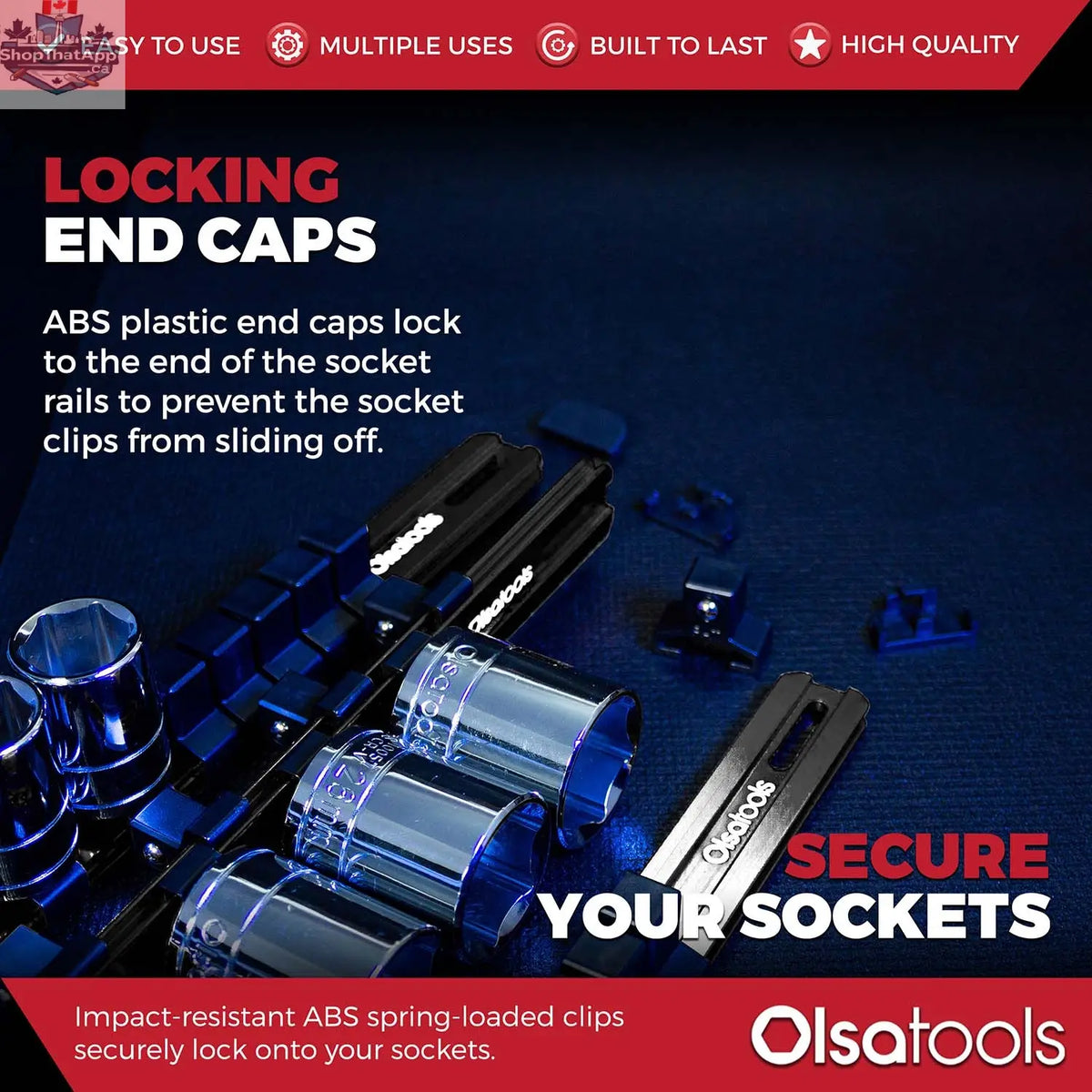 Aluminum Socket Organizer Rails with Locking End Caps - Shopthatapp.ca
