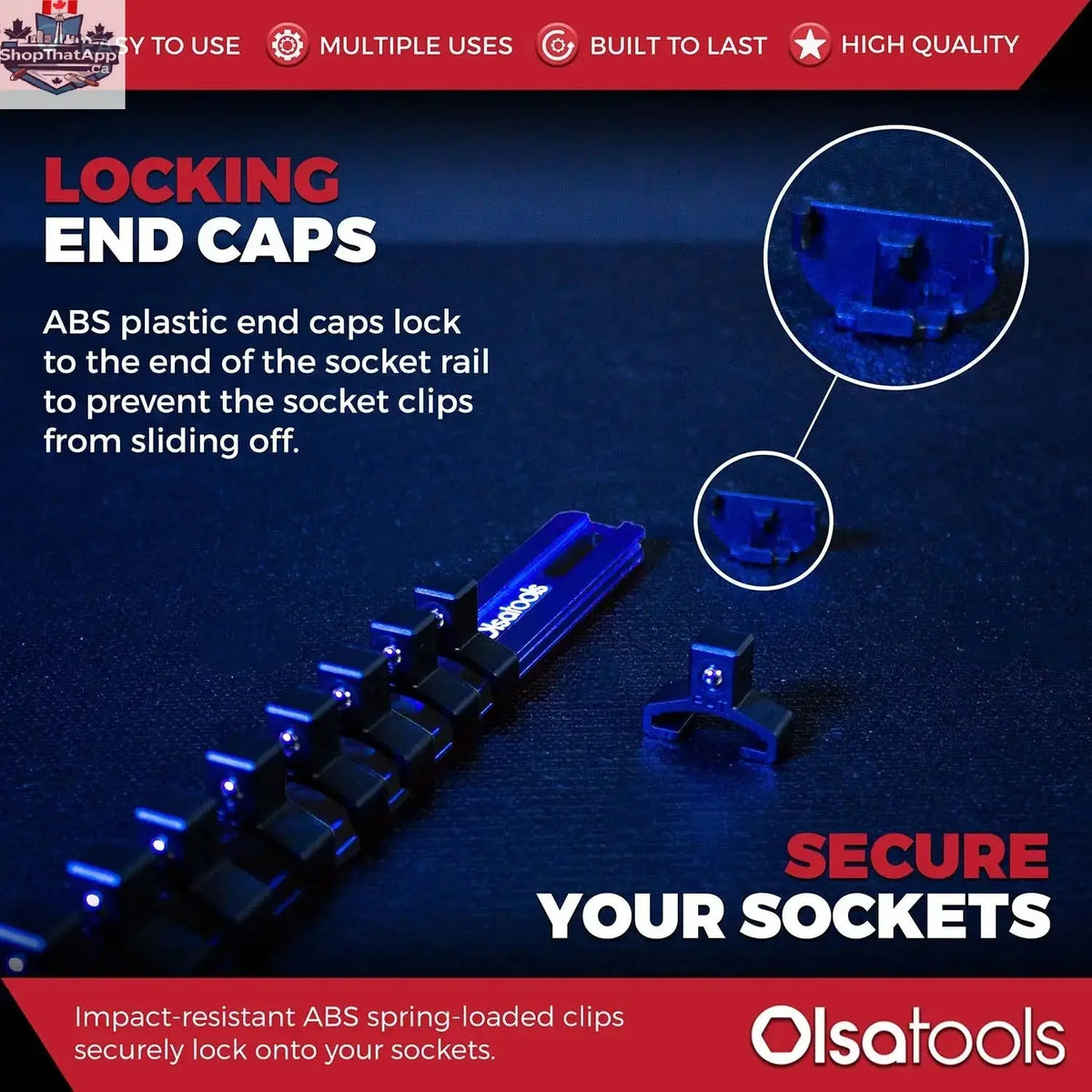 Aluminum Socket Organizer Rails with Locking End Caps - Shopthatapp.ca