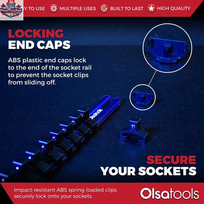 Aluminum Socket Organizer Rails with Locking End Caps - Shopthatapp.ca