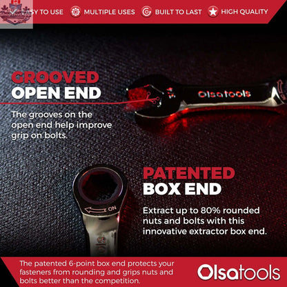 120 Tooth Ratcheting Wrench Set - Stubby Design for Maximum Torque and Accessibility - Shopthatapp.ca