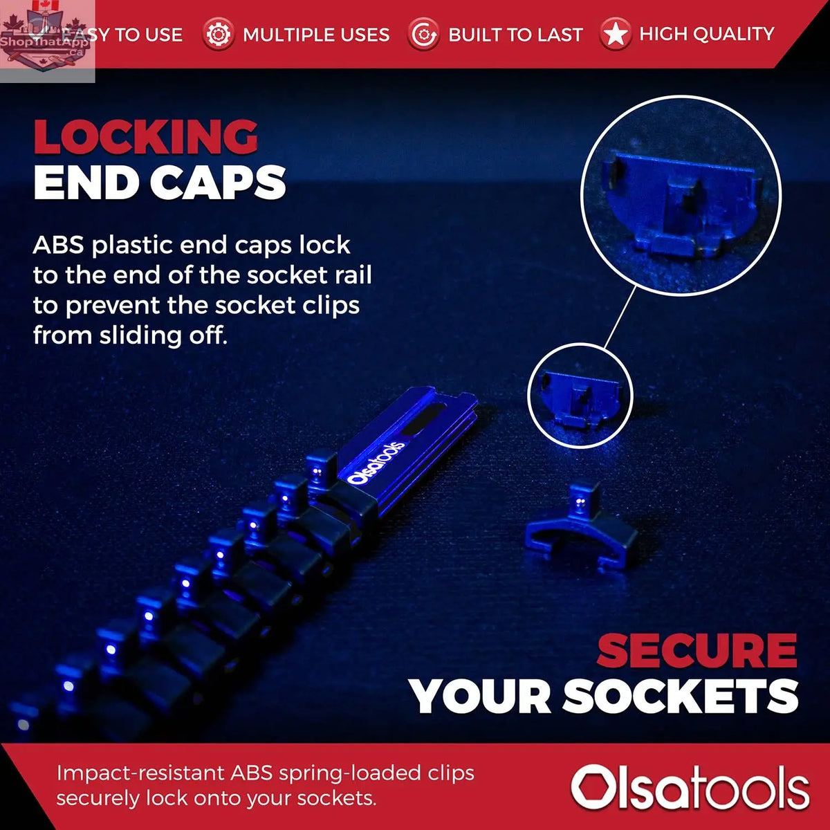 Aluminum Socket Organizer Rails with Locking End Caps - Shopthatapp.ca