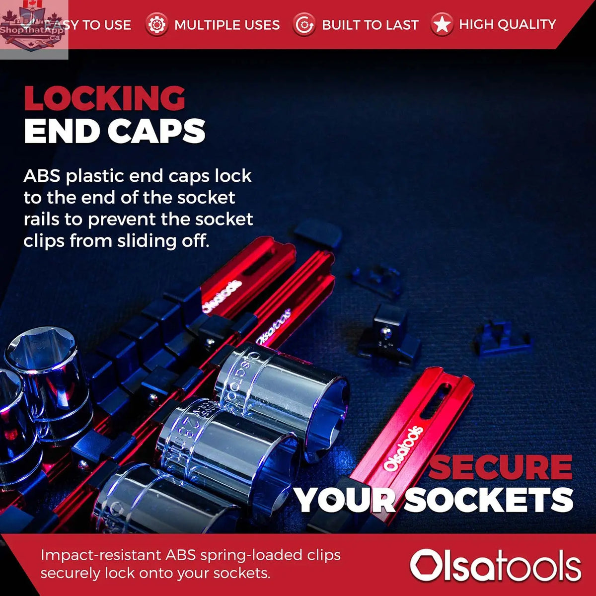 Aluminum Socket Organizer Rails with Locking End Caps - Shopthatapp.ca