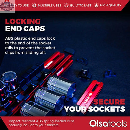 Aluminum Socket Organizer Rails with Locking End Caps - Shopthatapp.ca