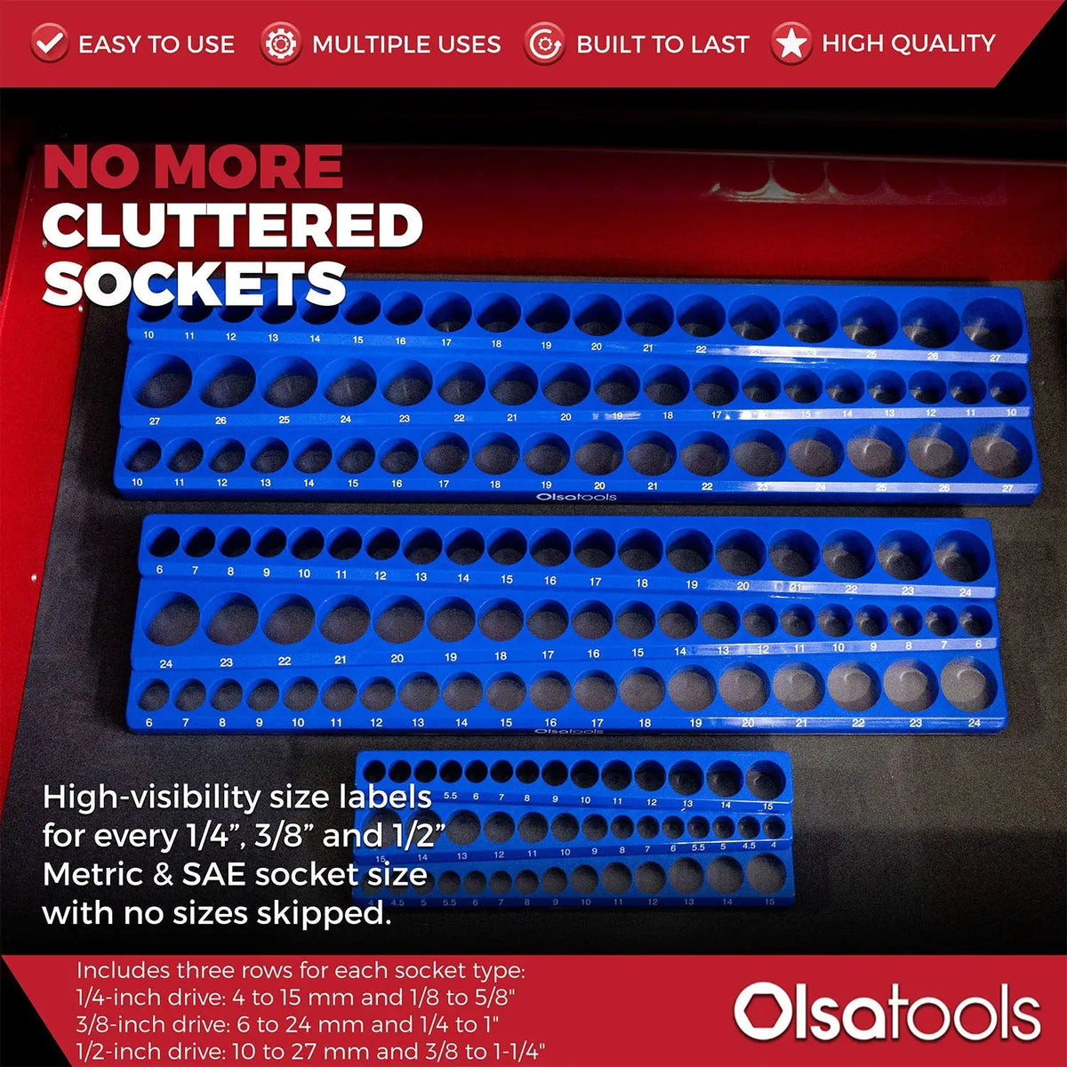 3-Row Magnetic Socket Holder - Shopthatapp.ca