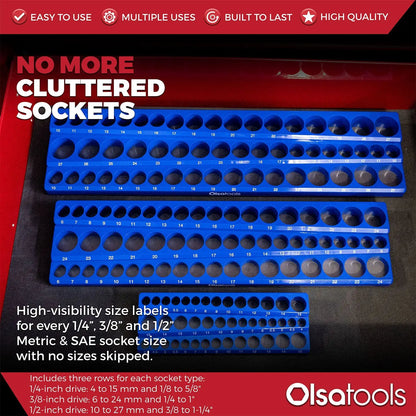 3-Row Magnetic Socket Holder - Shopthatapp.ca