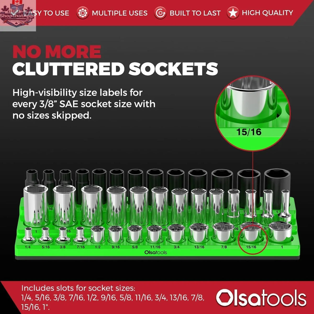 3-Row Magnetic Socket Holder - Shopthatapp.ca