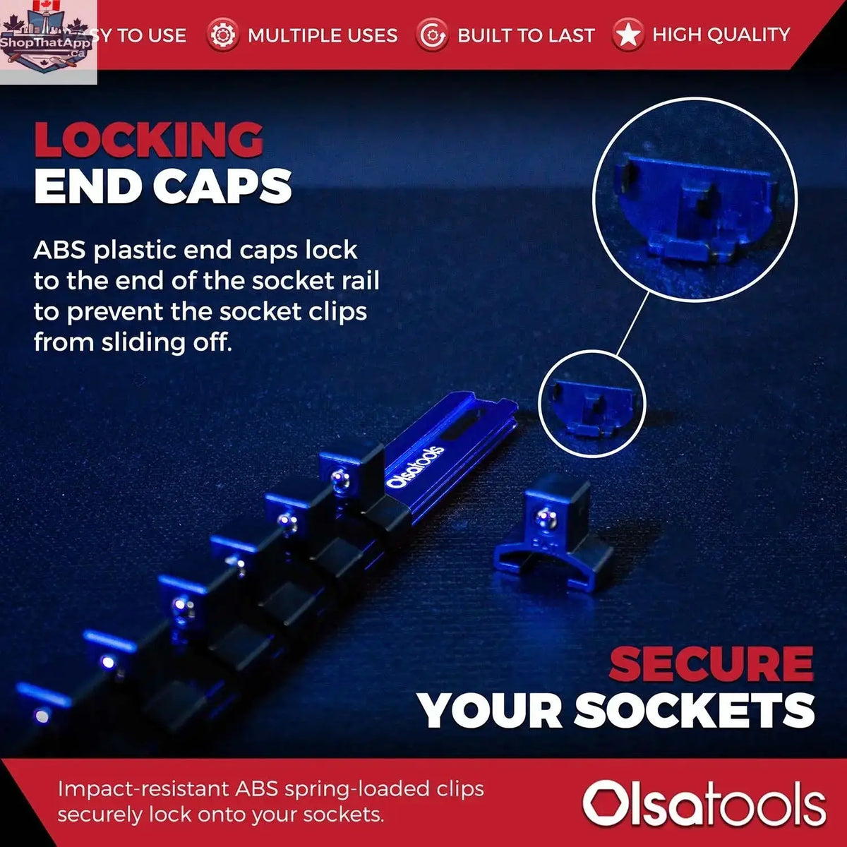 Aluminum Socket Organizer Rails with Locking End Caps - Shopthatapp.ca