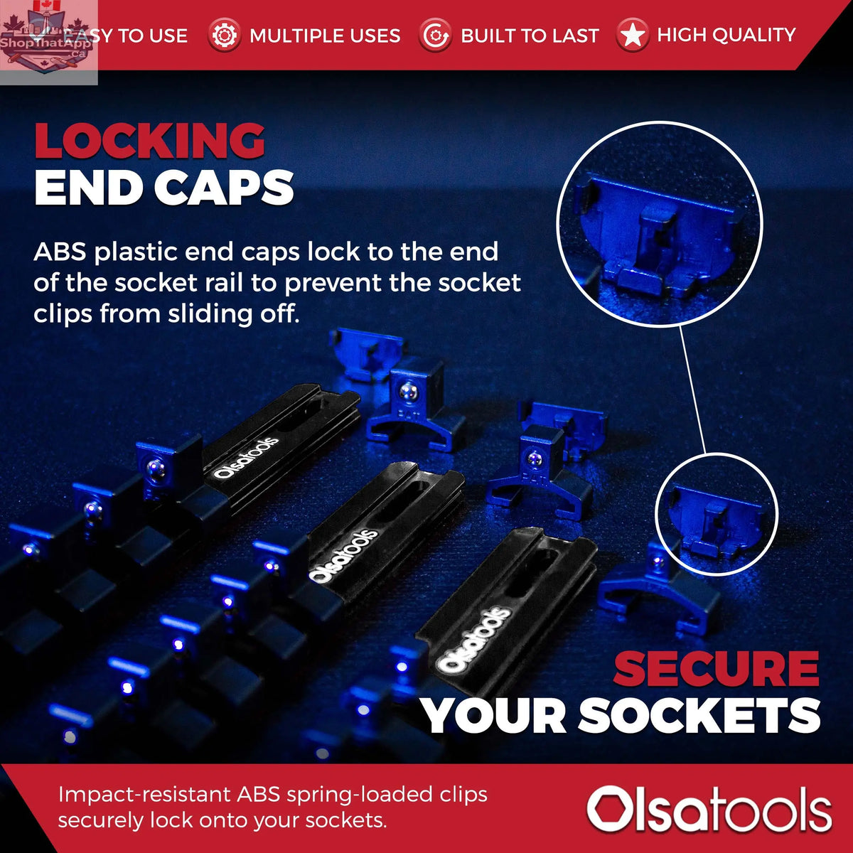 Aluminum Socket Organizer Rails with Locking End Caps - Shopthatapp.ca
