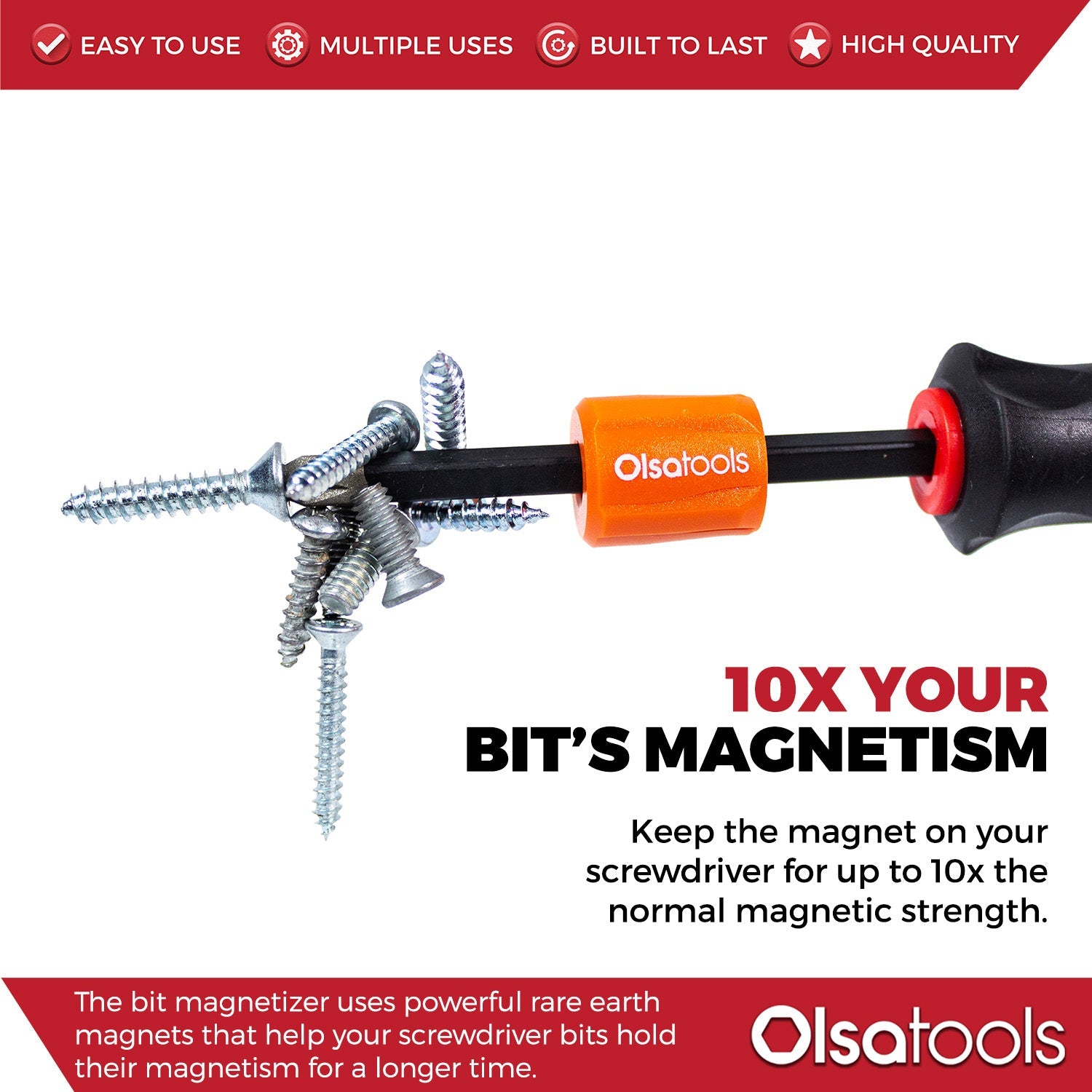 Bit Magnetizer and Demagnetizer Tool with Ring and Screwdriver Bit Holder for Enhanced Performance - Shopthatapp.ca