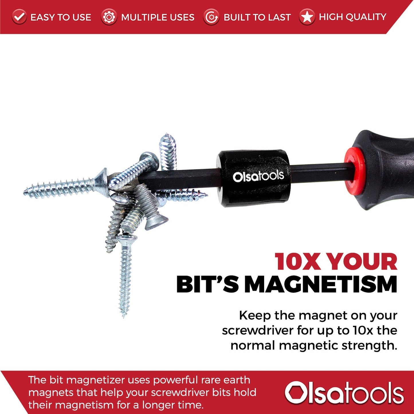 Bit Magnetizer and Demagnetizer Tool with Ring and Screwdriver Bit Holder for Enhanced Performance - Shopthatapp.ca