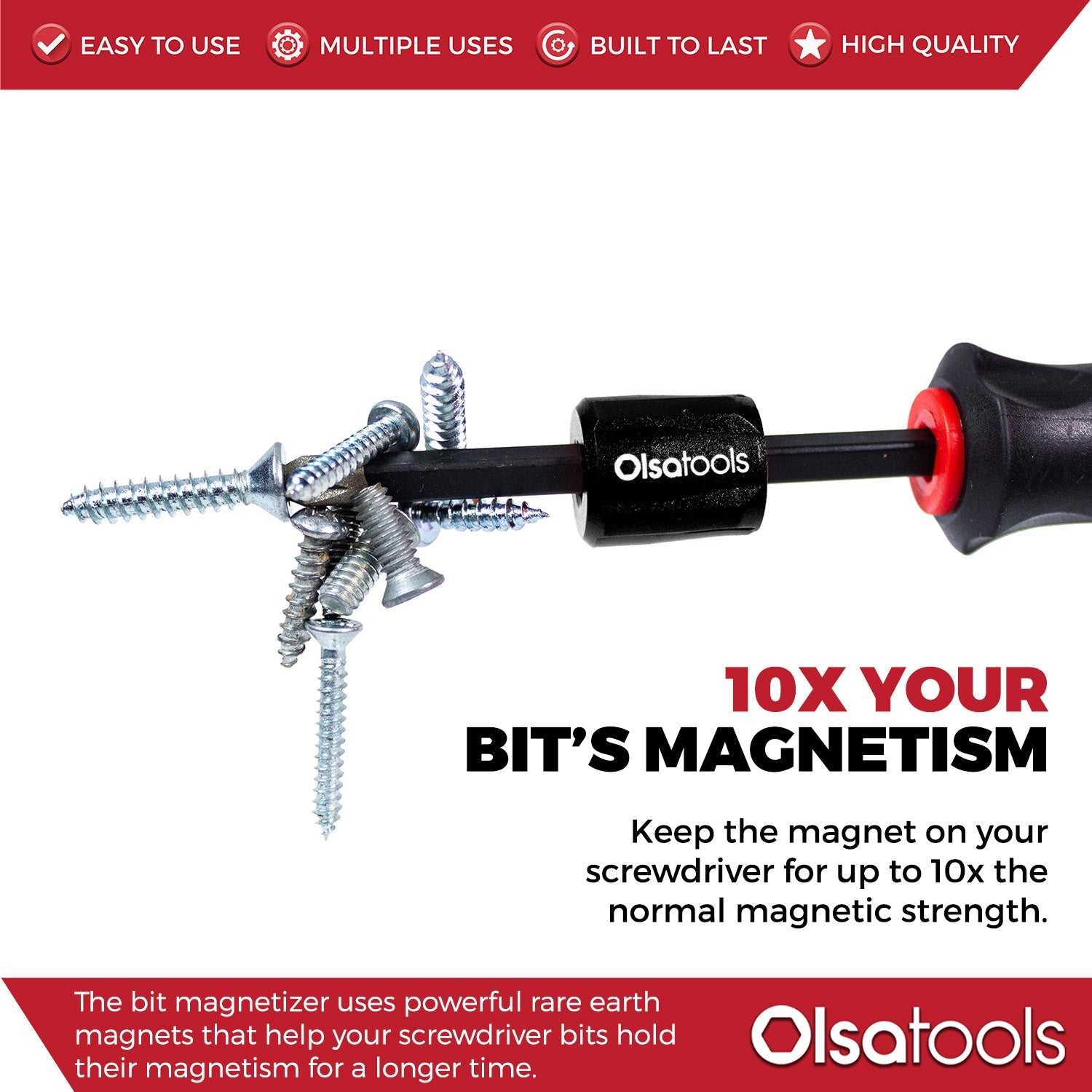 Bit Magnetizer and Demagnetizer Tool with Ring and Screwdriver Bit Holder for Enhanced Performance - Shopthatapp.ca