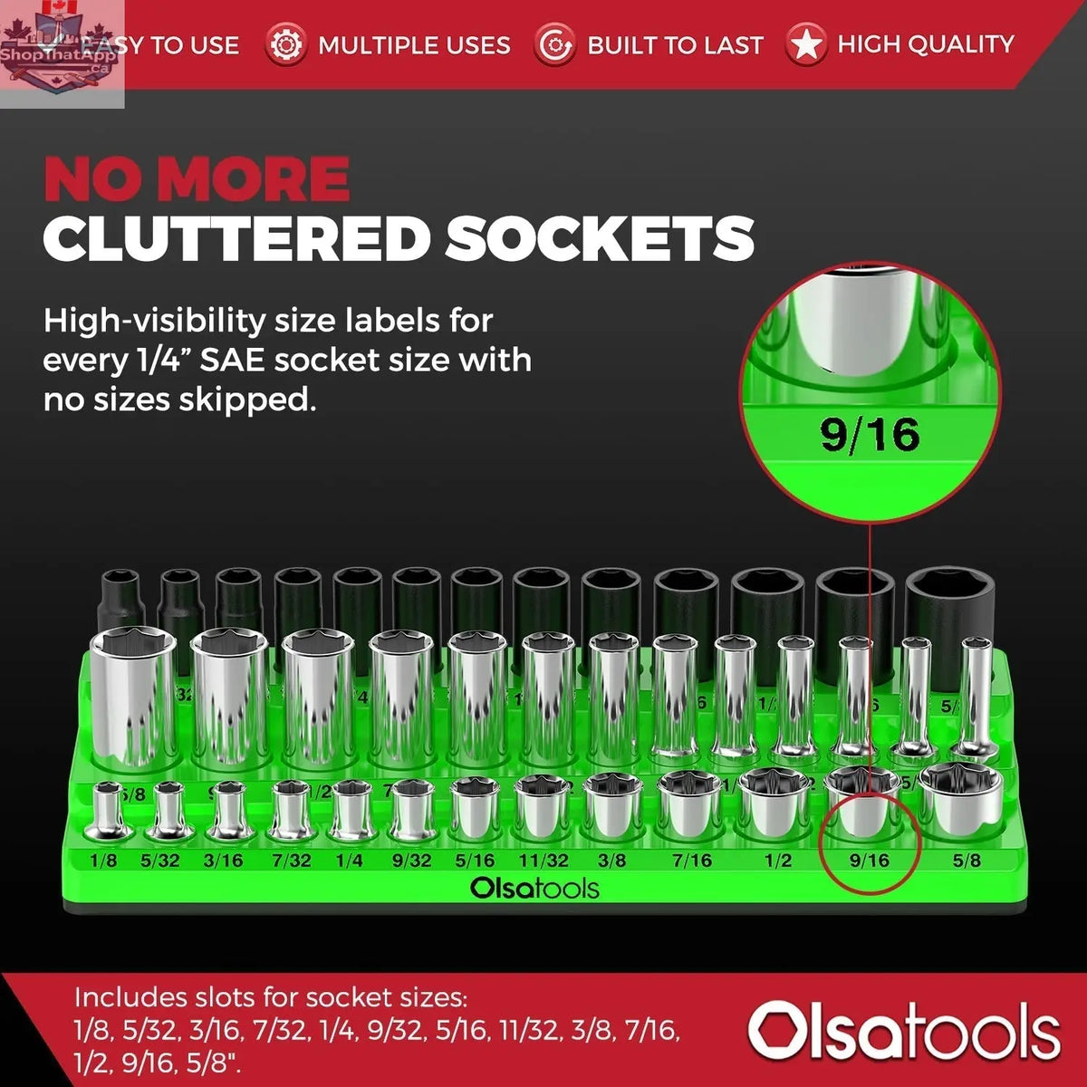 3-Row Magnetic Socket Holder - Shopthatapp.ca