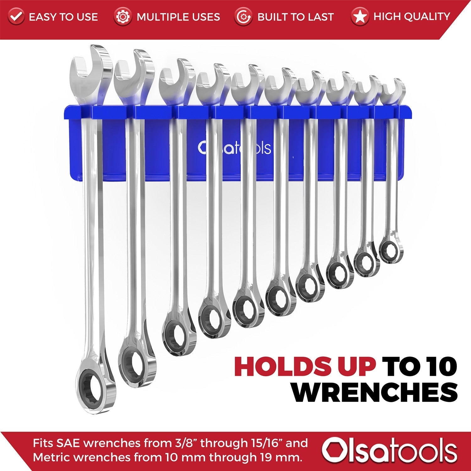 Magnetic Tool Organizer - Durable Magnetic Wrench Holder for Efficient Workspace Management