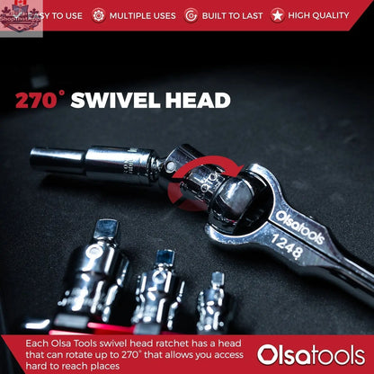 Swivel Head Ratchet - 90 Tooth Round Head - Shopthatapp.ca