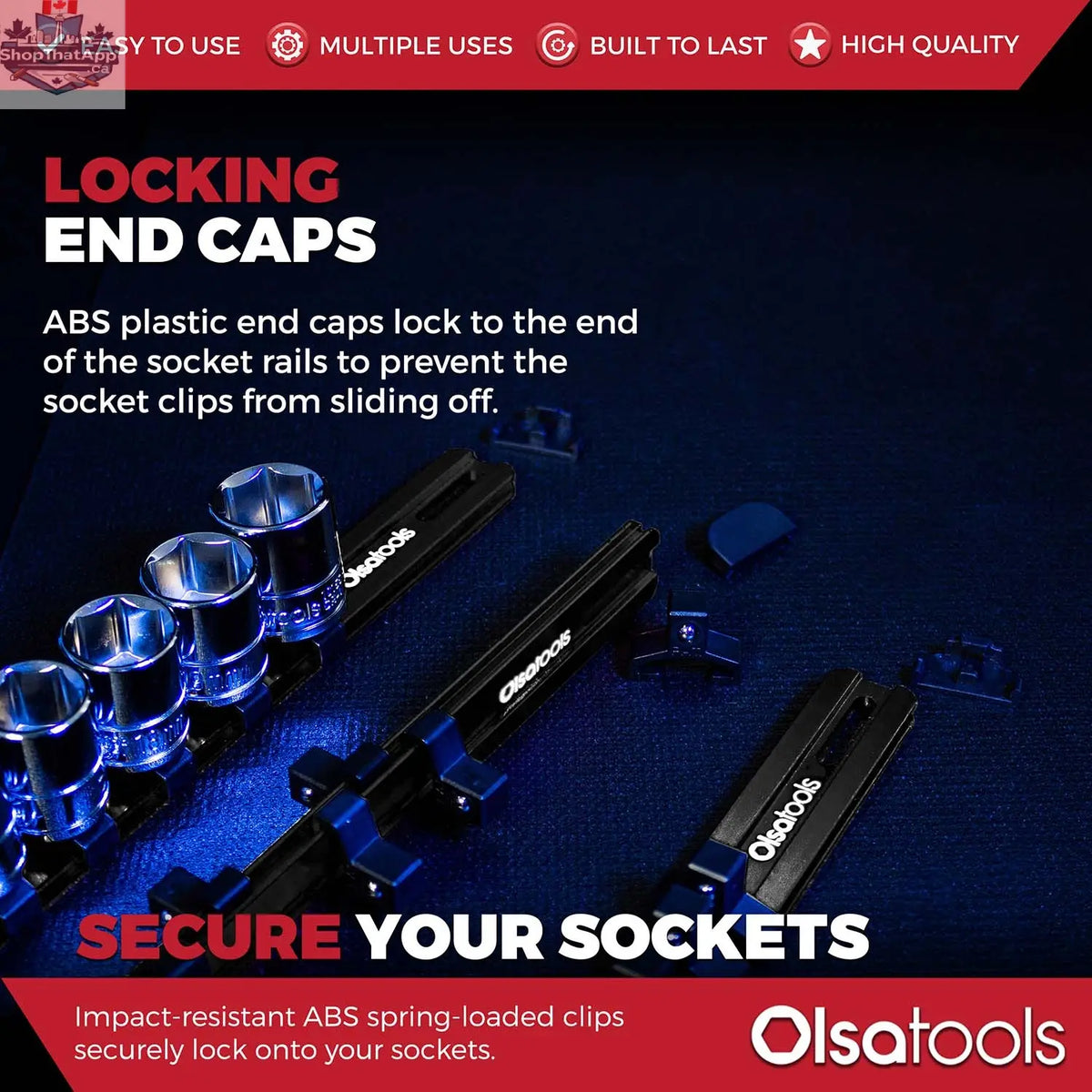 Aluminum Socket Organizer Rails with Locking End Caps - Shopthatapp.ca