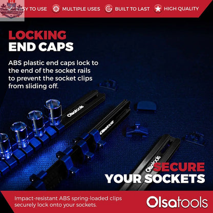 Aluminum Socket Organizer Rails with Locking End Caps - Shopthatapp.ca