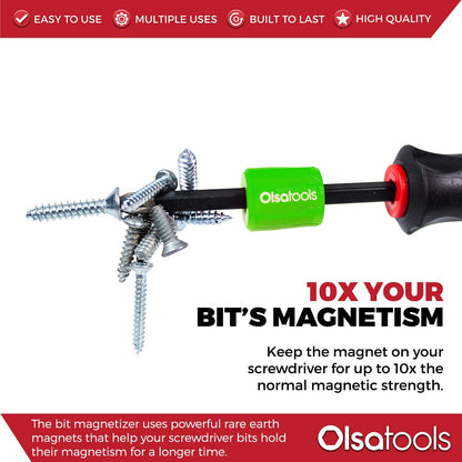 Bit Magnetizer and Demagnetizer Tool with Ring and Screwdriver Bit Holder for Enhanced Performance - Shopthatapp.ca
