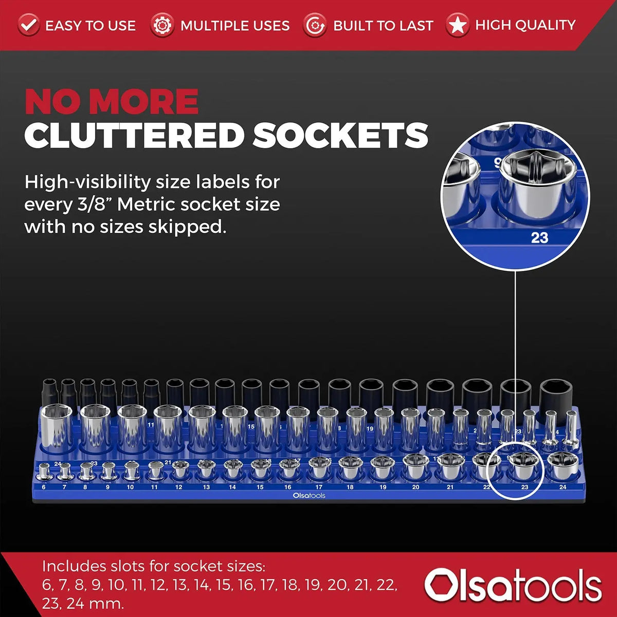 3-Row Magnetic Socket Holder - Shopthatapp.ca