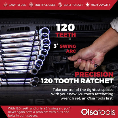 120 Tooth Ratcheting Wrench Set - Shopthatapp.ca