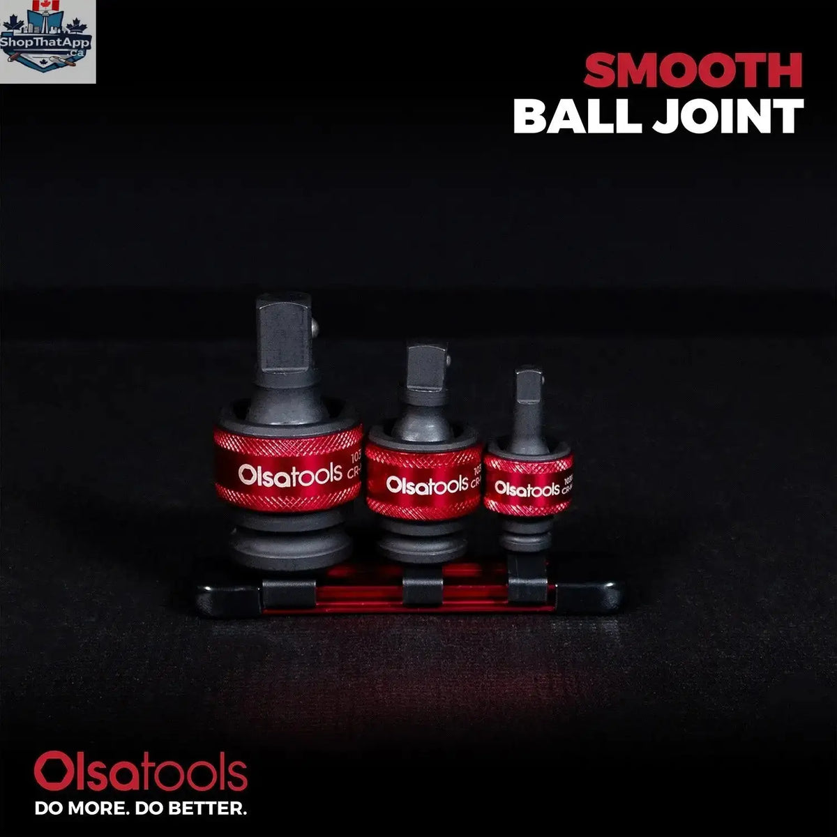 3pc Universal Joint Socket Adapter Set for 1/2", 3/8", and 1/4" Drive - Shopthatapp.ca