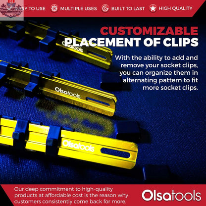 Aluminum Socket Organizer Rails With Rubber End Caps for 10 mm Socket Set - Shopthatapp.ca