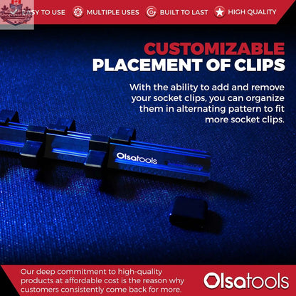 Aluminum Socket Organizer Rails With Rubber End Caps for 10 mm Socket Set - Shopthatapp.ca