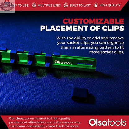 Aluminum Socket Organizer Rails With Rubber End Caps for 10 mm Socket Set - Shopthatapp.ca