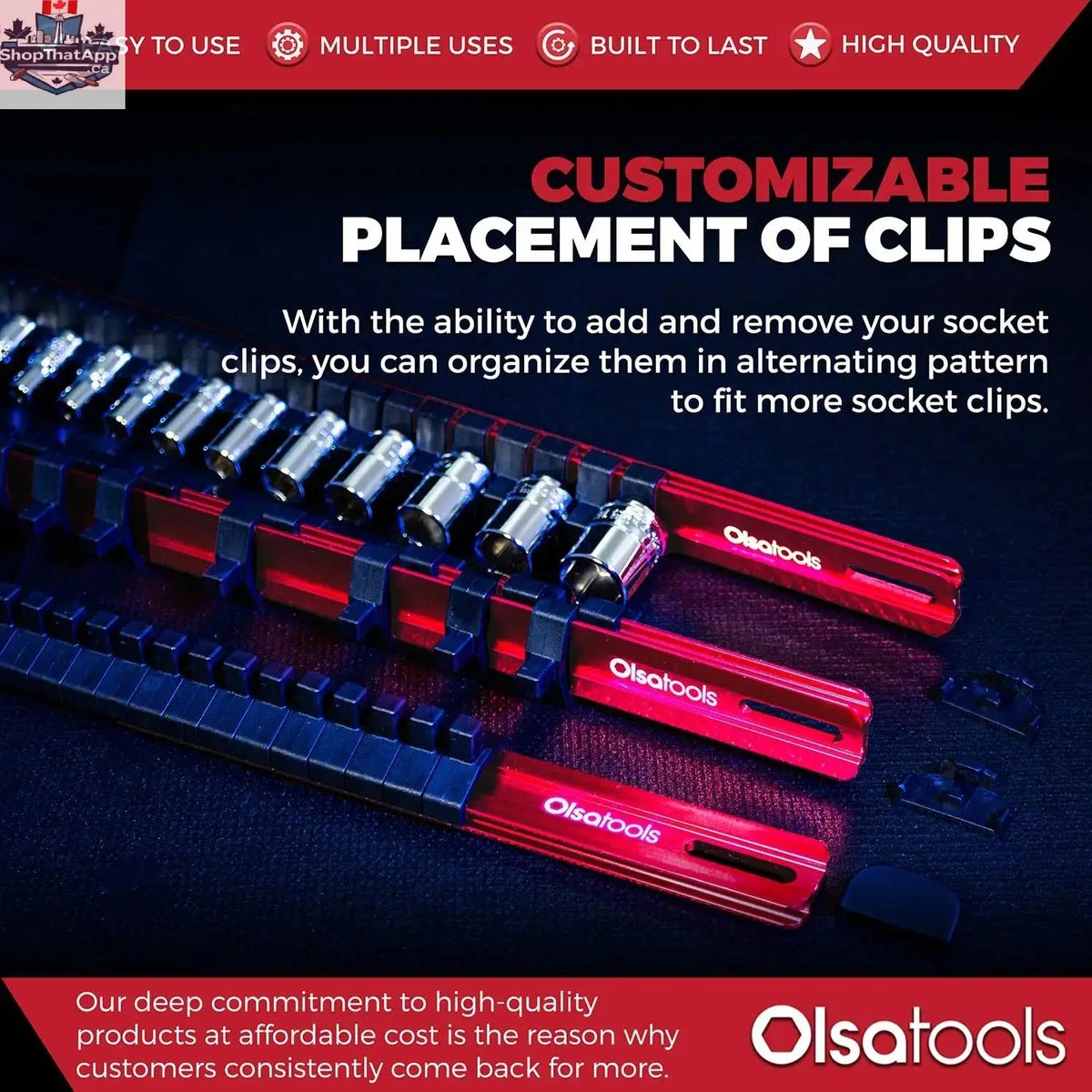 Aluminum Socket Organizer Rails with Locking End Caps - Shopthatapp.ca